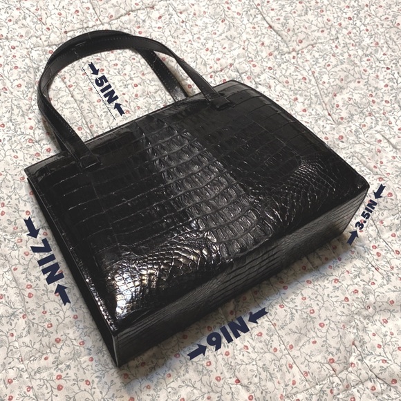 Vintage 60’s Malaysia Reptile House Crocodile Handbag - Picture 6 of 11